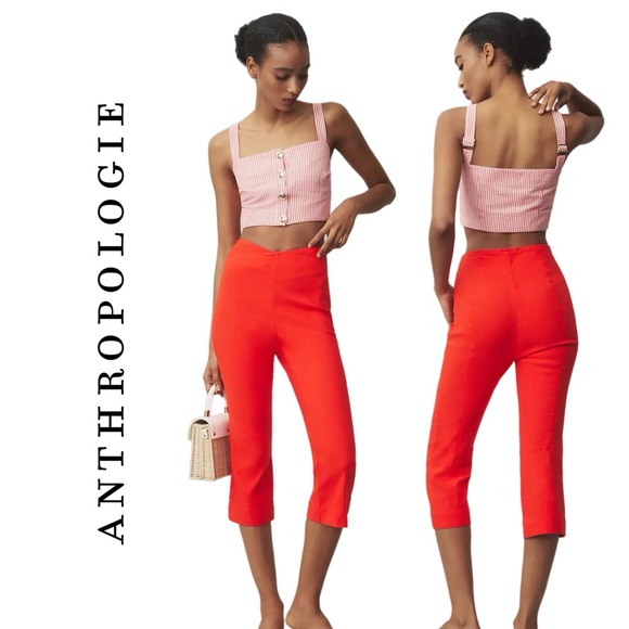 Anthropologie Maeve Structured Bombshell Capri Pants - Picture 1 of 6